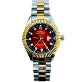 Rolex watch red dial with diamonds and date